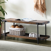 Alaterre Furniture Kyra 42"L Oak and Metal Bench with Shelf ANKY03RBG